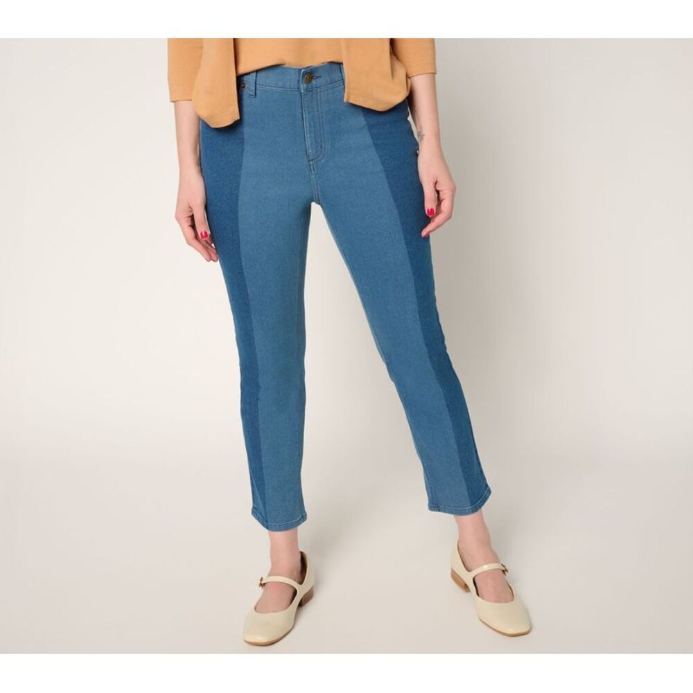 Denim & Co. Women's Pants Sz 14 Indigo Classic T Ankle Jean Blue A695825